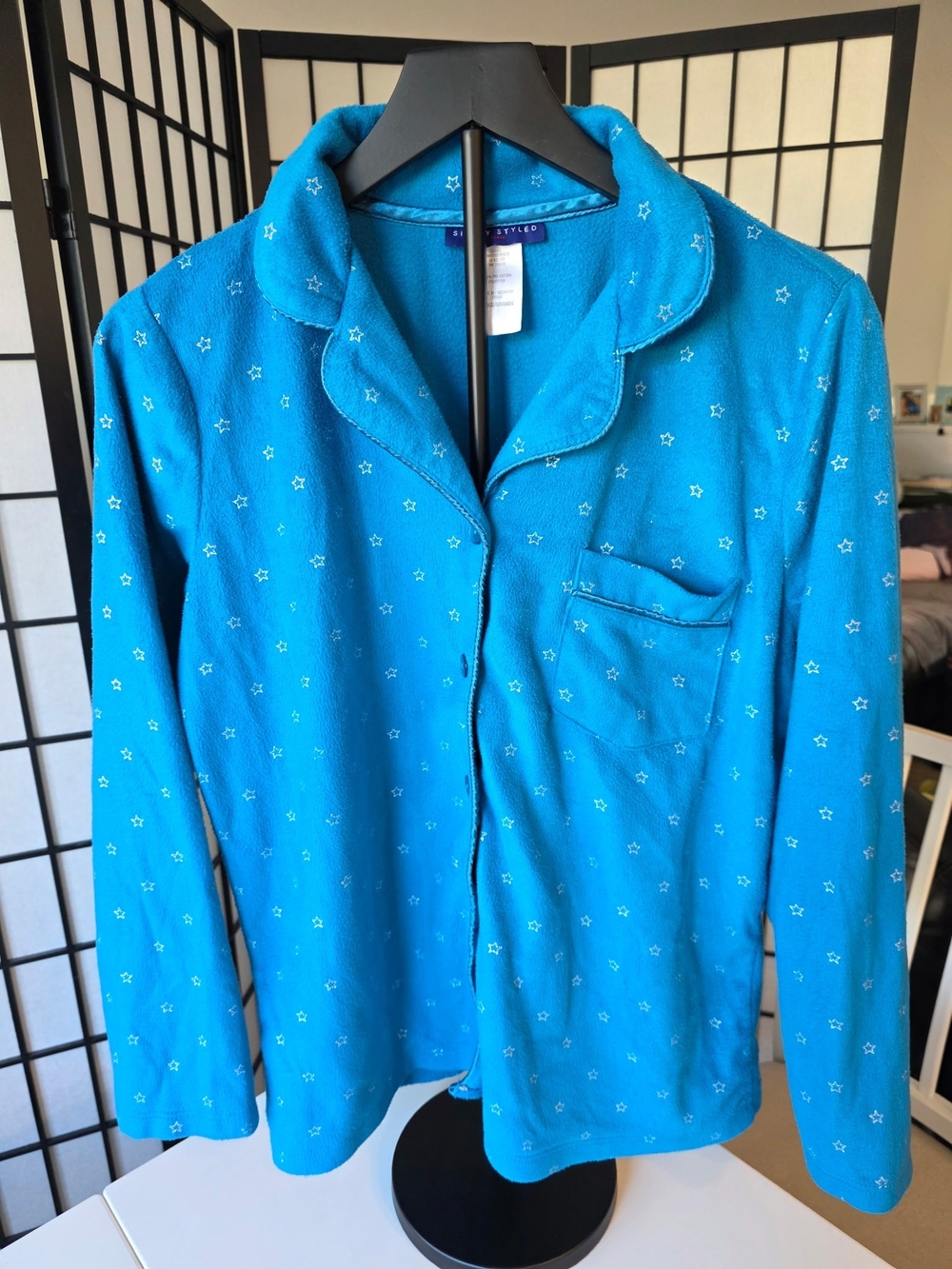 Simply Styled Women's Vivid Blue Fleece Pajama Set ~ Size Large